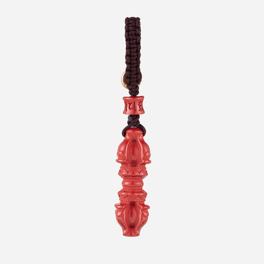 Cinnabar Vajra Pestle Good Luck Feng Shui Pendant