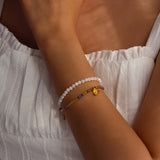 Charming Purity – Tourmaline & Mother-of-Pearl Bracelet