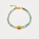 Serene Heart – Green Strawberry Quartz & Lotus Bracelet
