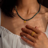 Inner Radiance – Malachite & Lotus Necklace