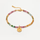 Tourmaline – Lotus Charm Bracelet