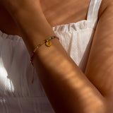 Tourmaline – Lotus Charm Bracelet