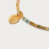 Tourmaline – Lotus Charm Necklace