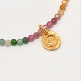 Tourmaline – Lotus Charm Bracelet