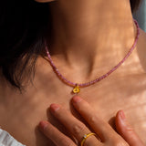 Inner Bloom – Pink Tourmaline & Gesang Flower Necklace