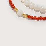 Tranquil Protection – Red Agate & Pearl Bracelet
