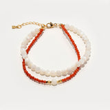 Tranquil Protection – Red Agate & Pearl Bracelet